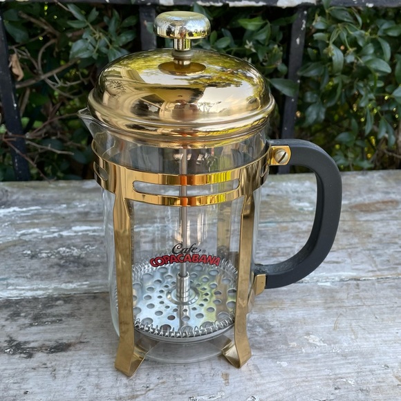 Cafe Copacabana Glass French coffee press gold - Picture 1 of 13